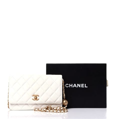 CHANEL Lambskin Quilted CC Pearl Crush Wallet on Chain 